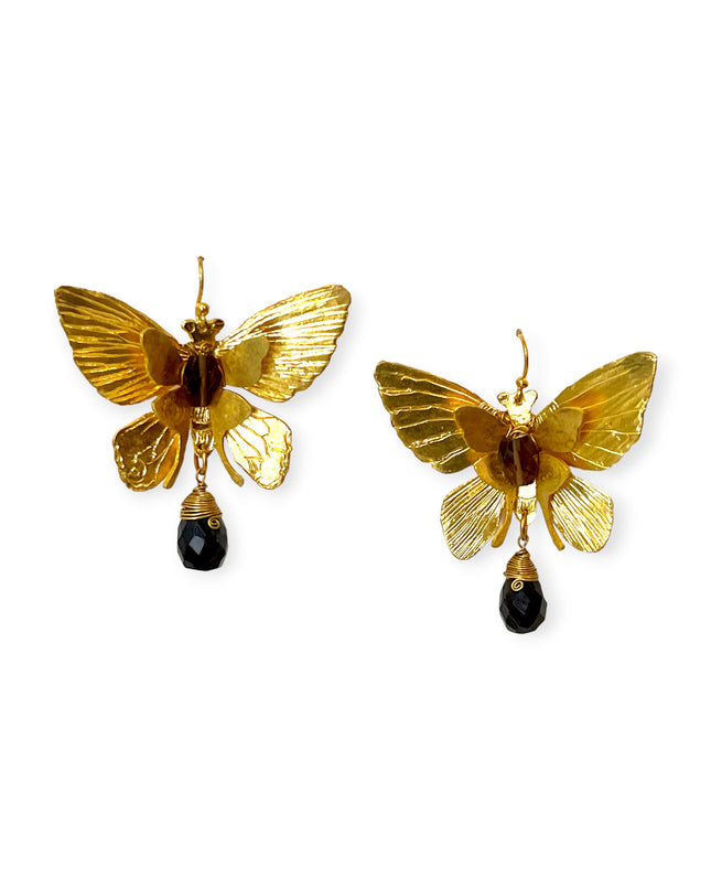 Large gemstone butterfly statement earrings - Sundara Joon