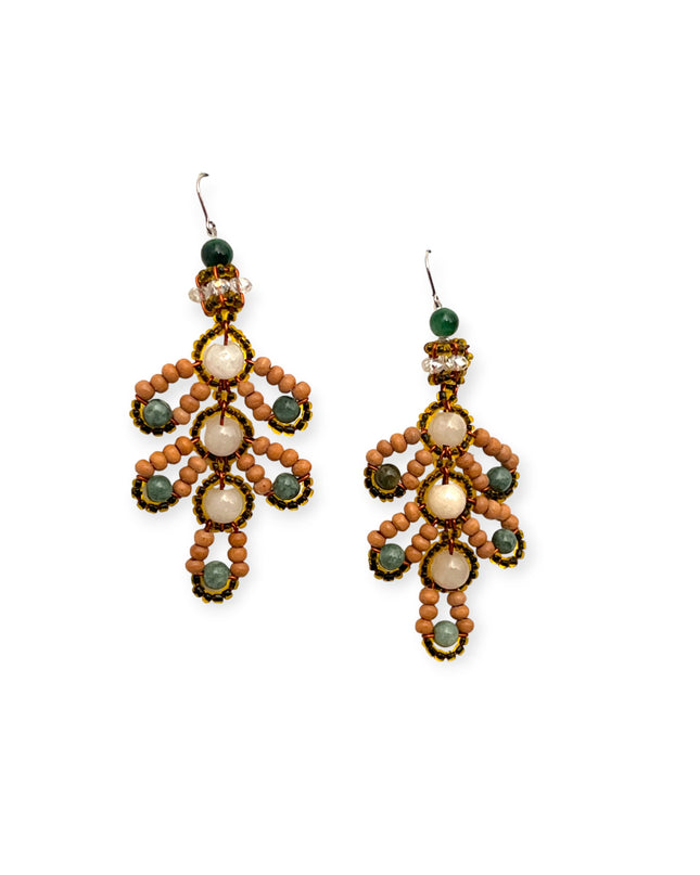 Leafy jade earrings with complimentary gemstones - Sundara Joon