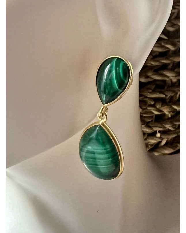 Malachite drop earrings that deliver a classic look -  Sundara Joon