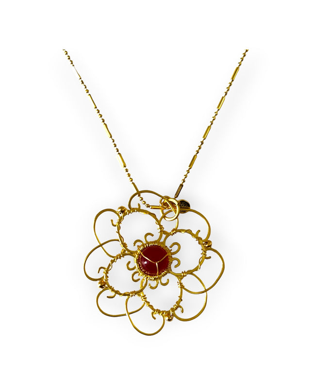 Mandala inspired gemstone pendant necklace - Sundara Joon