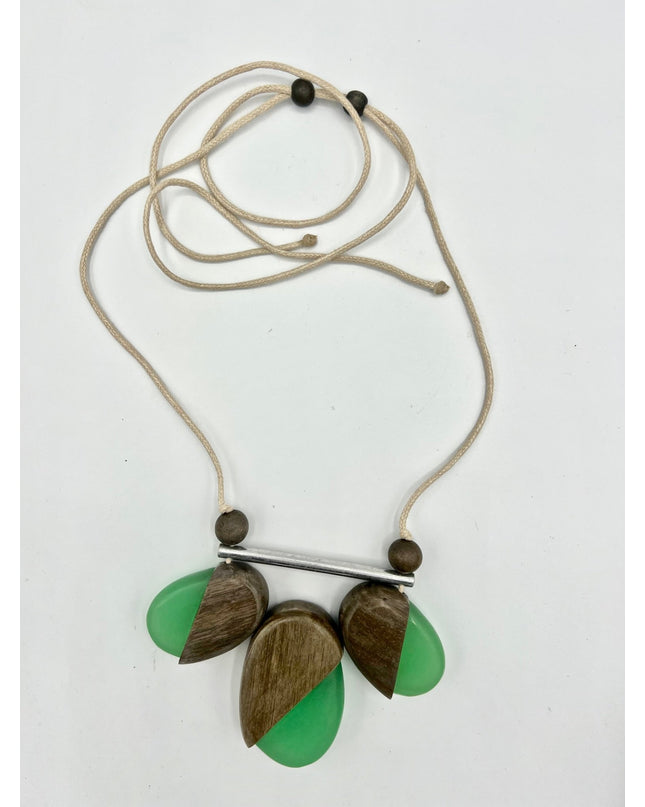 Modern take on a wood and resin statement necklace - Sundara Joon