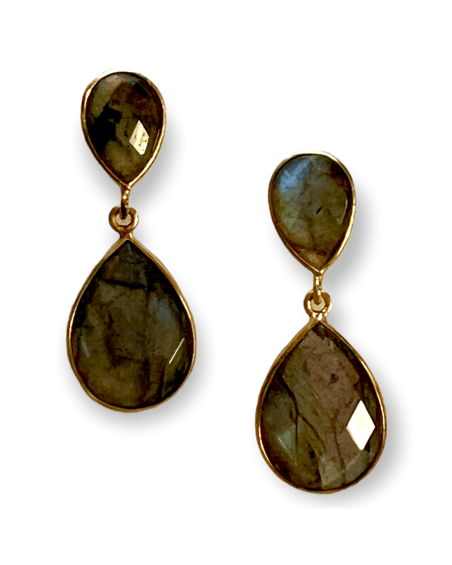 Labradorite dangling drop statement earringsSundara Joon