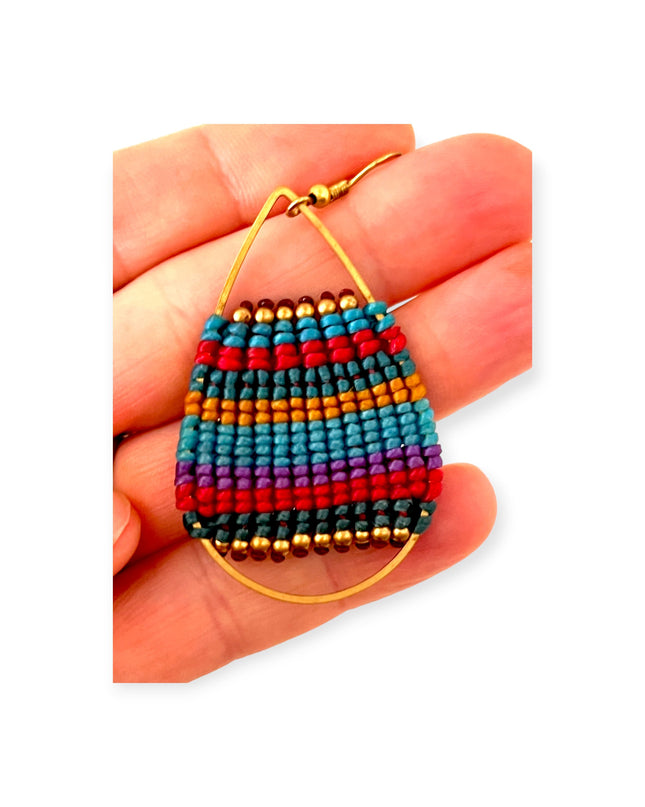 Multi-colored tear shaped dropped earrings - Sundara Joon