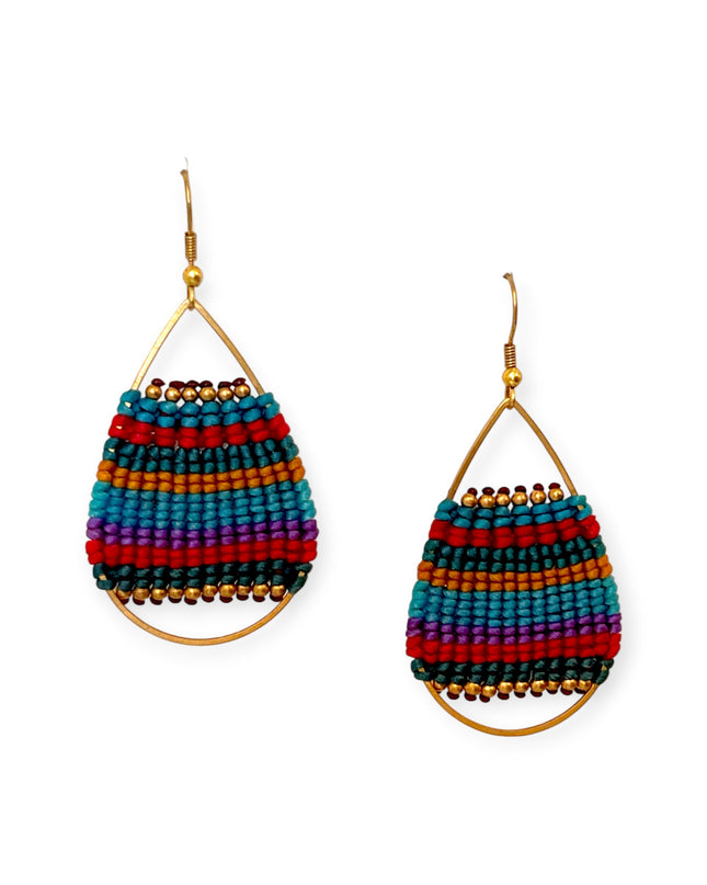 Multi-colored tear shaped dropped earrings - Sundara Joon