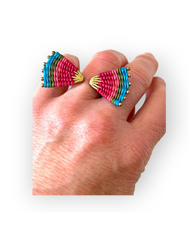 Multi-colored tribal statement ringSundara Joon