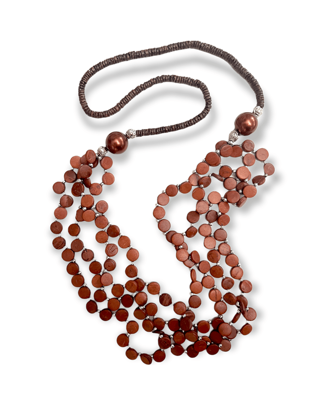 Multiple strand wooden necklace - Sundara Joon