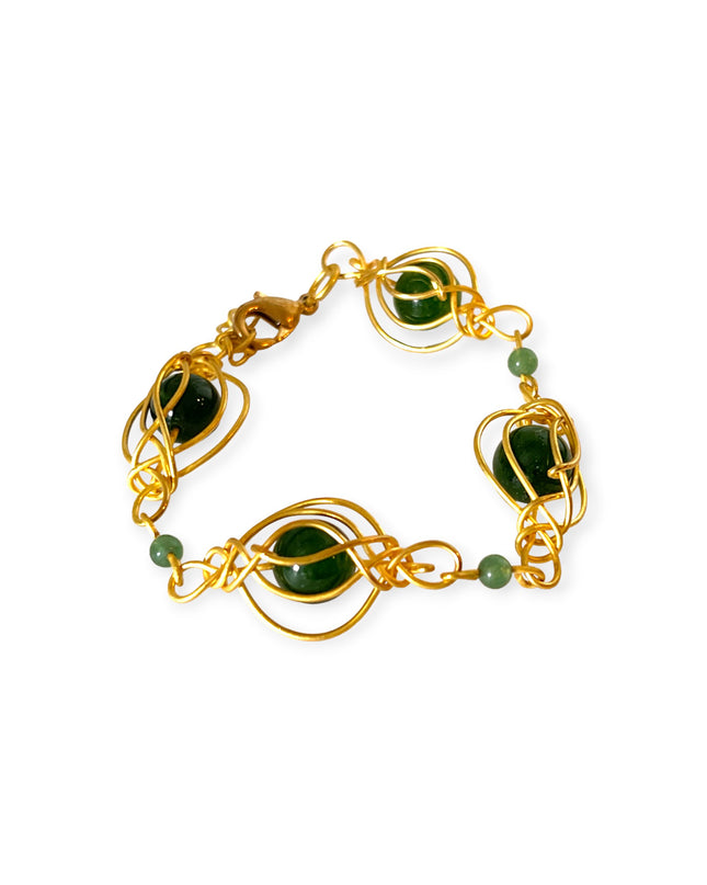 Open weave green chalcedony bracelet - Sundara Joon