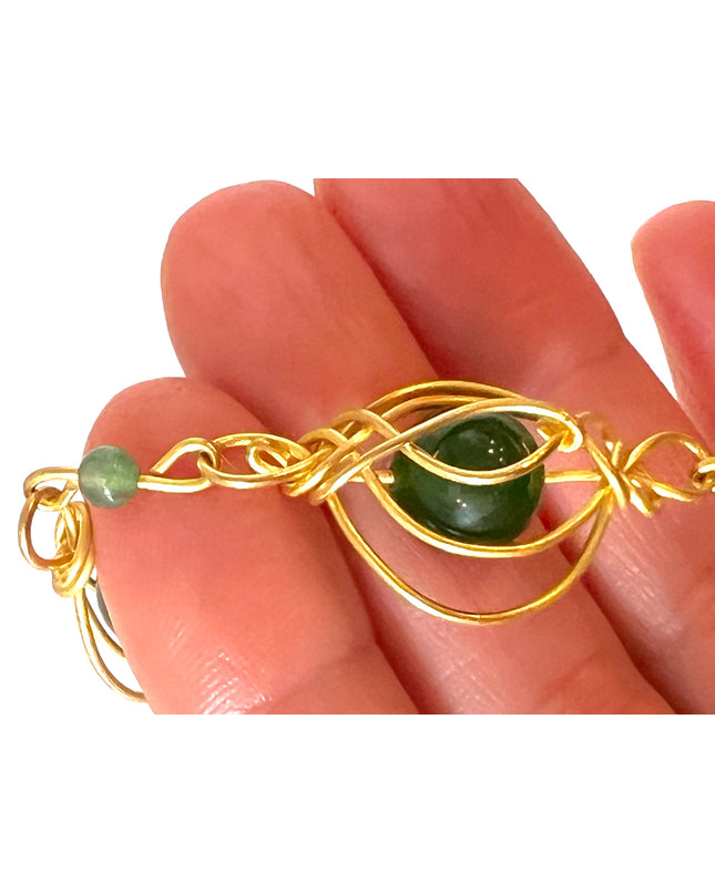 Open weave green chalcedony bracelet - Sundara Joon