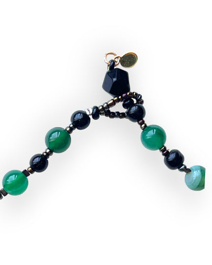 Organic green gemstone patterned necklace - Sundara Joon