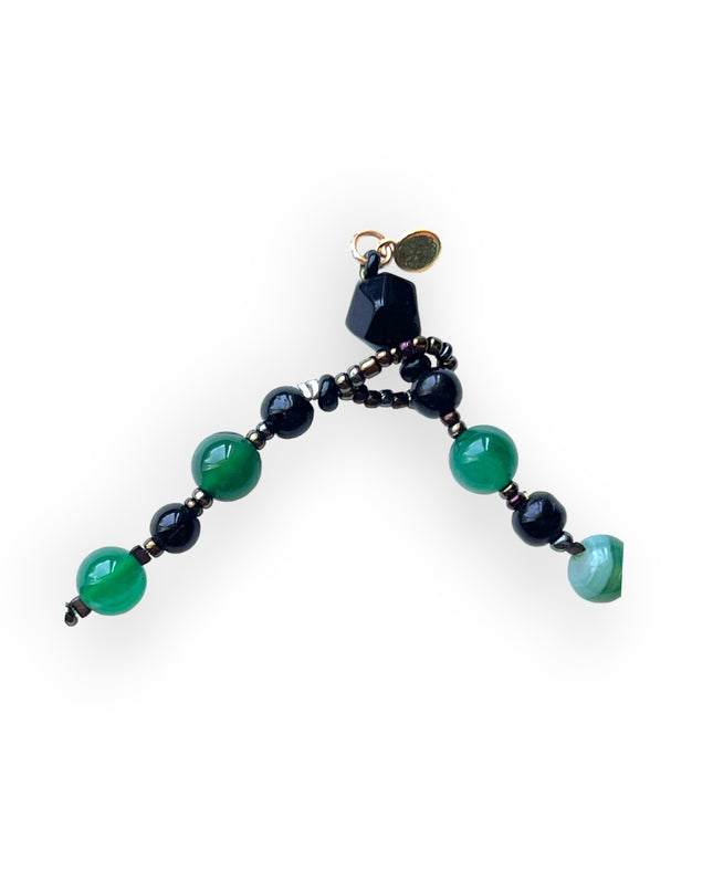 Organic green gemstone patterned necklace - Sundara Joon