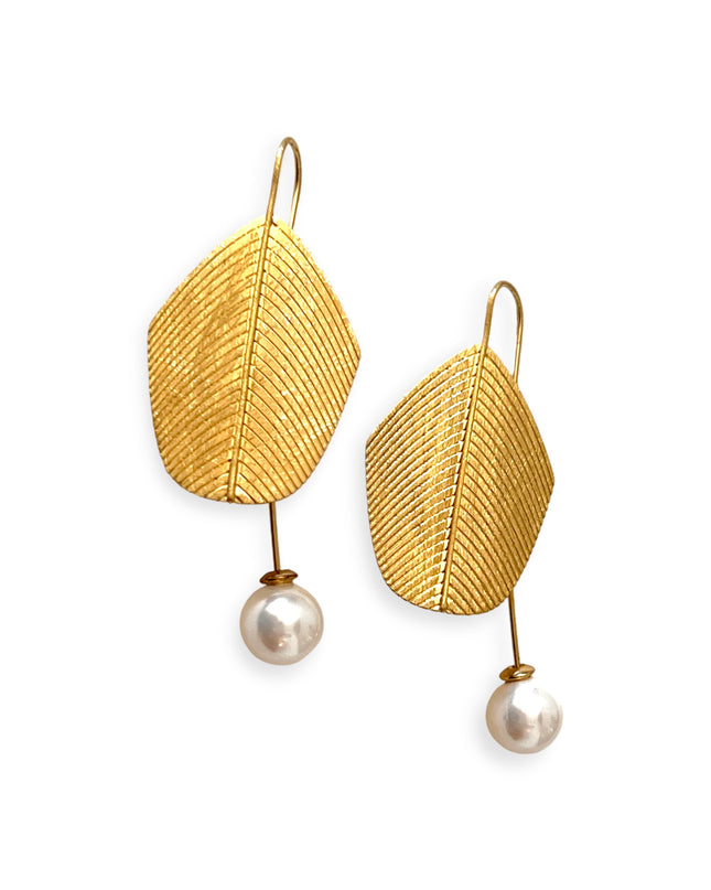 Organic Inspired drop pearl statement earrings - Sundara Joon