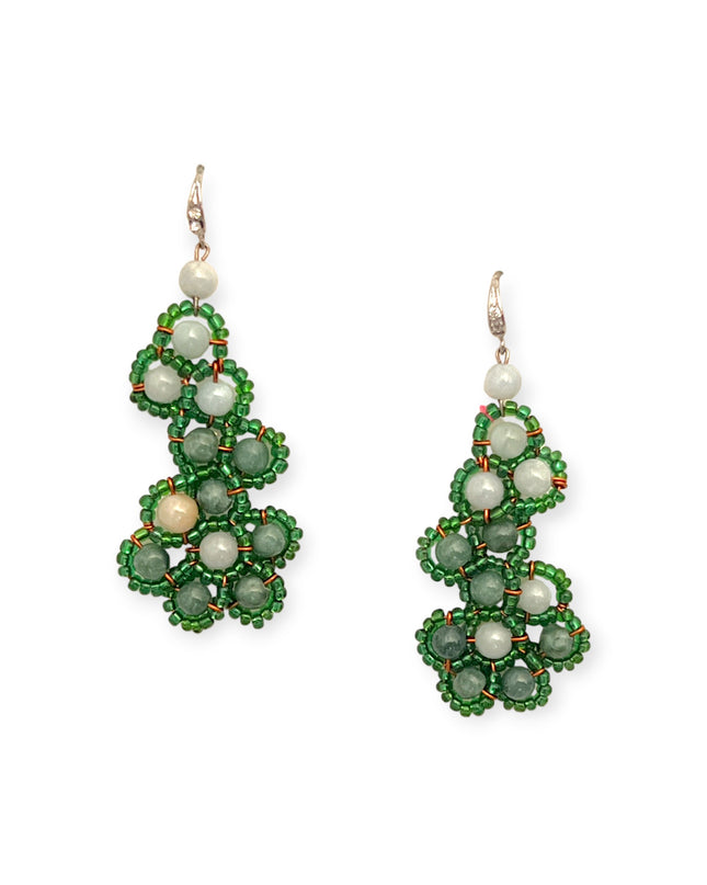 Organic jade drop statement earrings - Sundara Joon