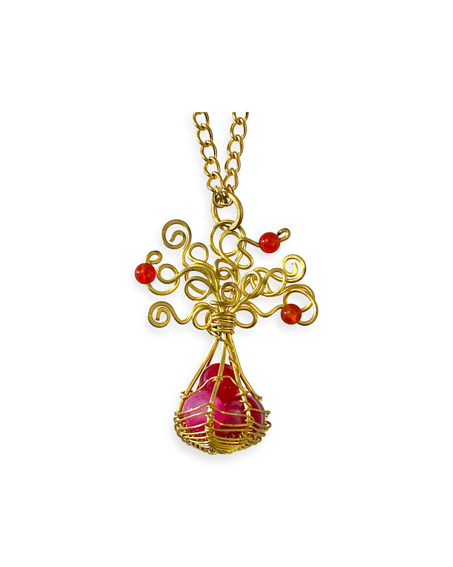 Organic pink cluster pendant necklace - Sundara Joon