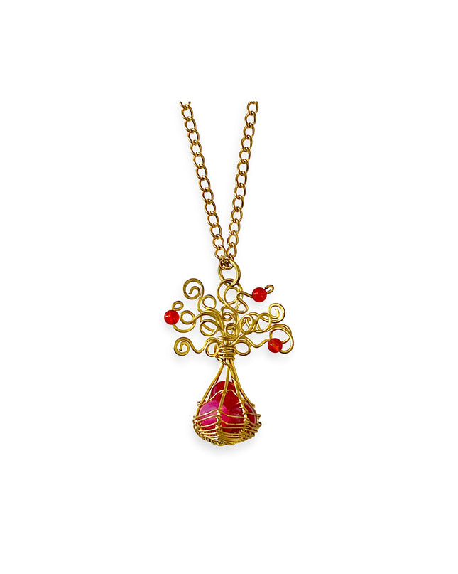 Organic pink cluster pendant necklace - Sundara Joon