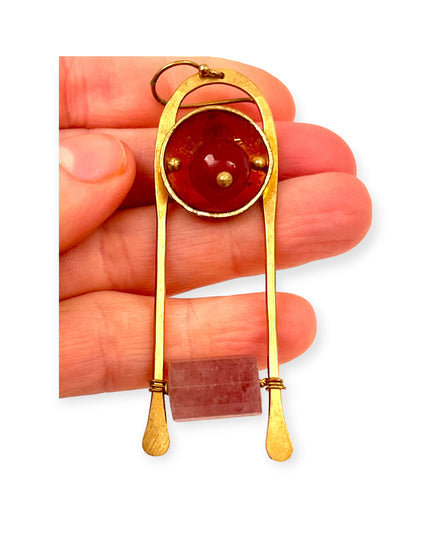 Organic scala gemstone drop statement earrings - Sundara Joon