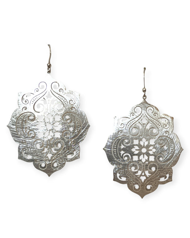 Organic shaped cutout silver tone earrings - Sundara Joon