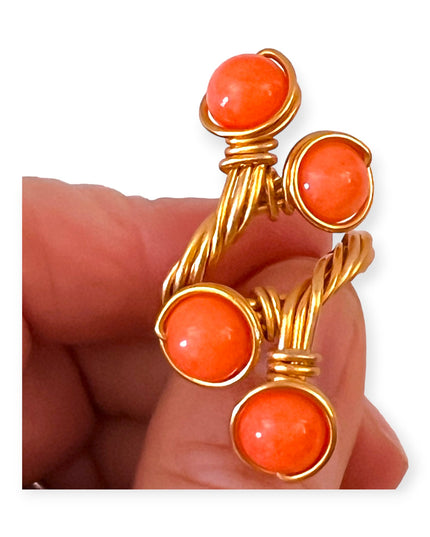 Organic twisted gemstone statement ring - Sundara Joon