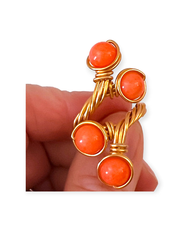 Organic twisted gemstone statement ring - Sundara Joon