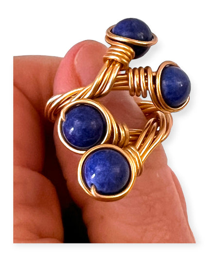 Organic twisted gemstone statement ring - Sundara Joon