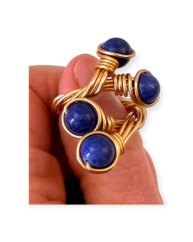 Organic twisted gemstone statement ring - Sundara Joon