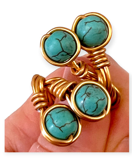 Organic twisted gemstone statement ring - Sundara Joon