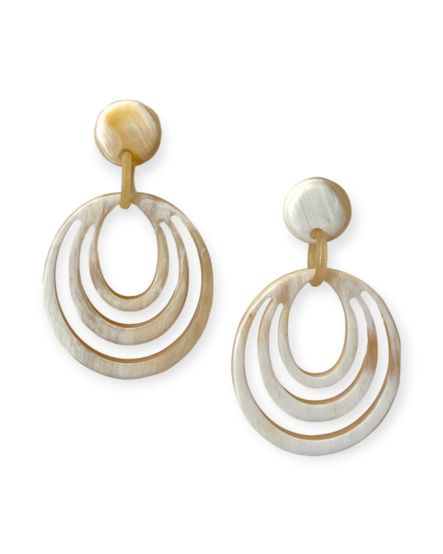 Oval multi-ring drop statement earrings - Sundara Joon