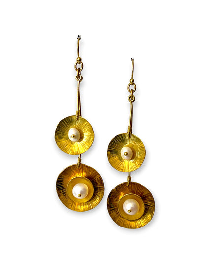 Pearl double drop statement earrings - Sundara Joon