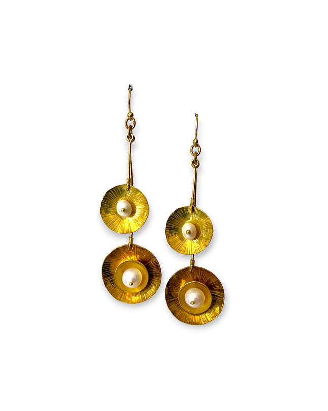 Pearl double drop statement earrings - Sundara Joon