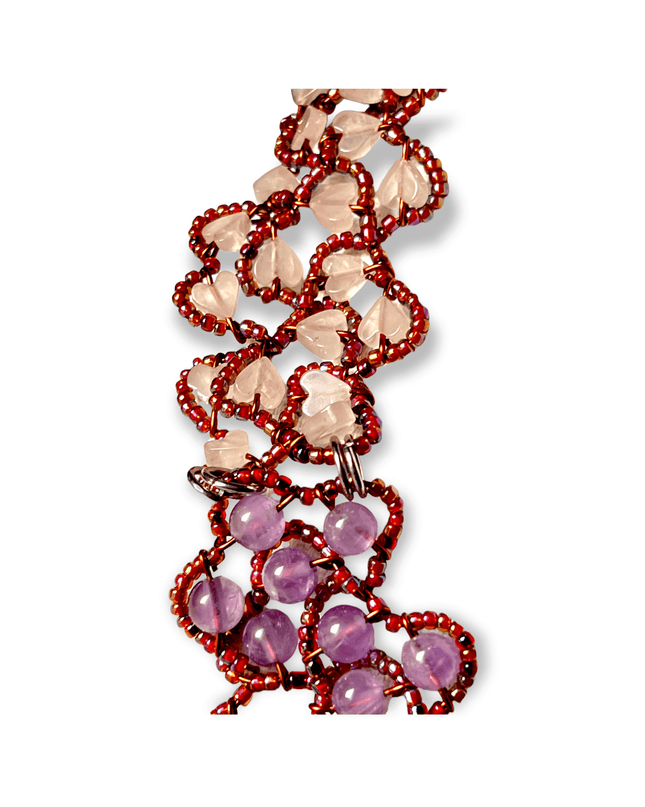 Pink and purple amethyst and quartz choker length necklace - Sundara Joon