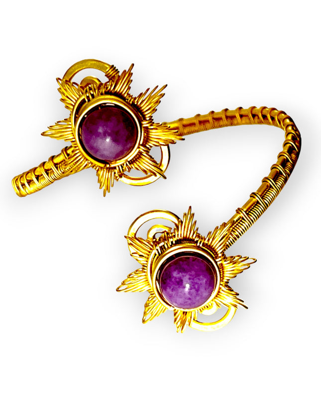 Purple gemstone serpentine bracelet with close weave - Sundara Joon