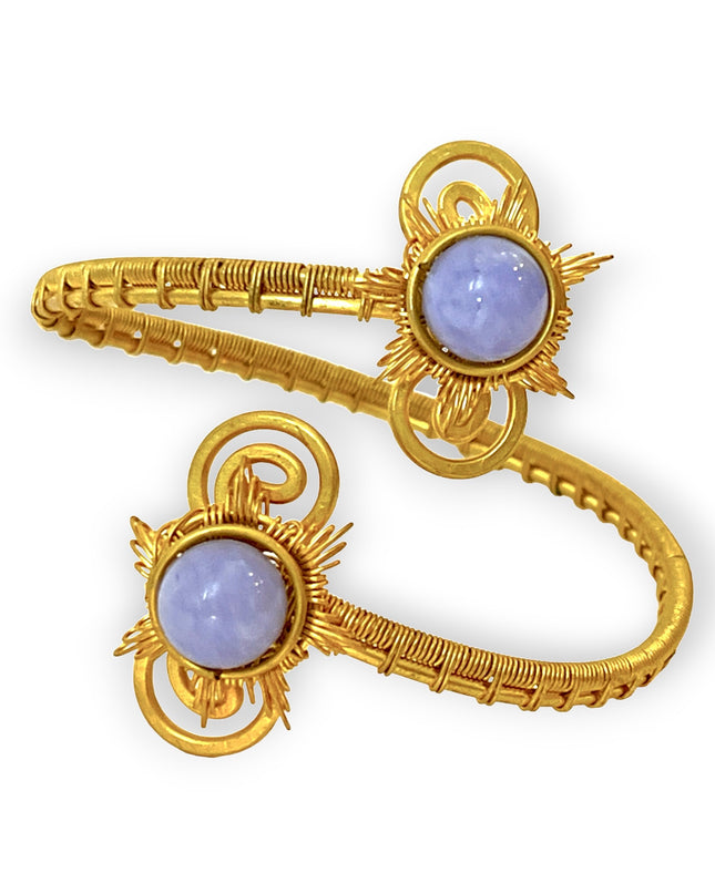 Purple gemstone serpentine bracelet with close weave - Sundara Joon