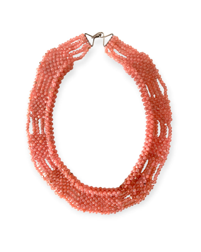 Rhodochrosite beaded collar statement necklace - Sundara Joon