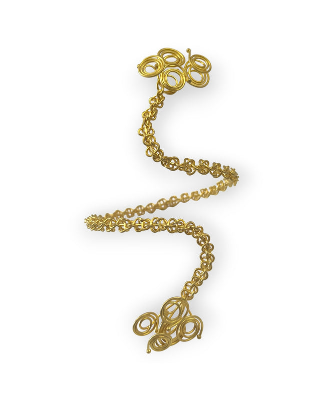 Serpentine woven brass upper arm band - Sundara Joon