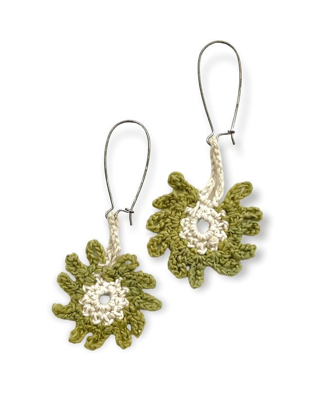 Silk flower statement drop earrings - Sundara Joon