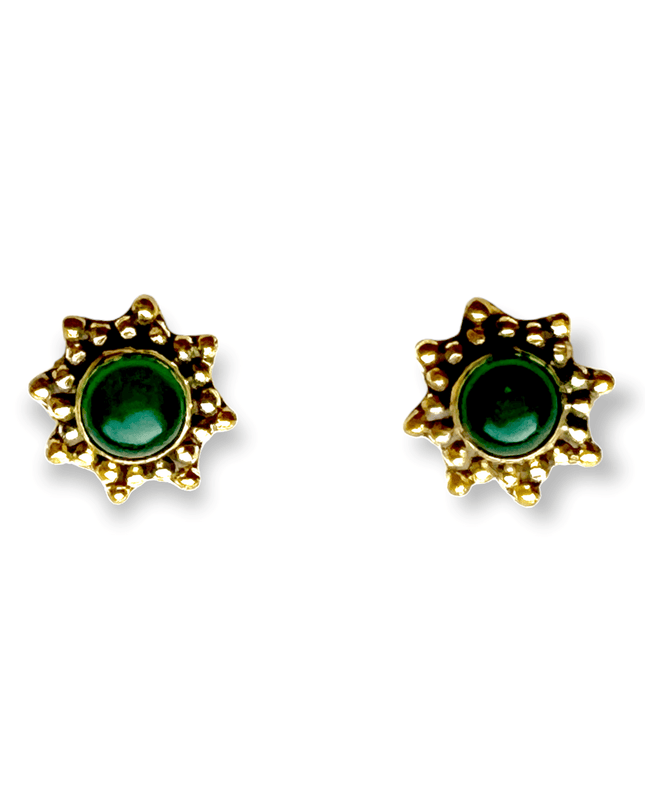 Simple star brass and gemstone stud earrings - Sundara Joon