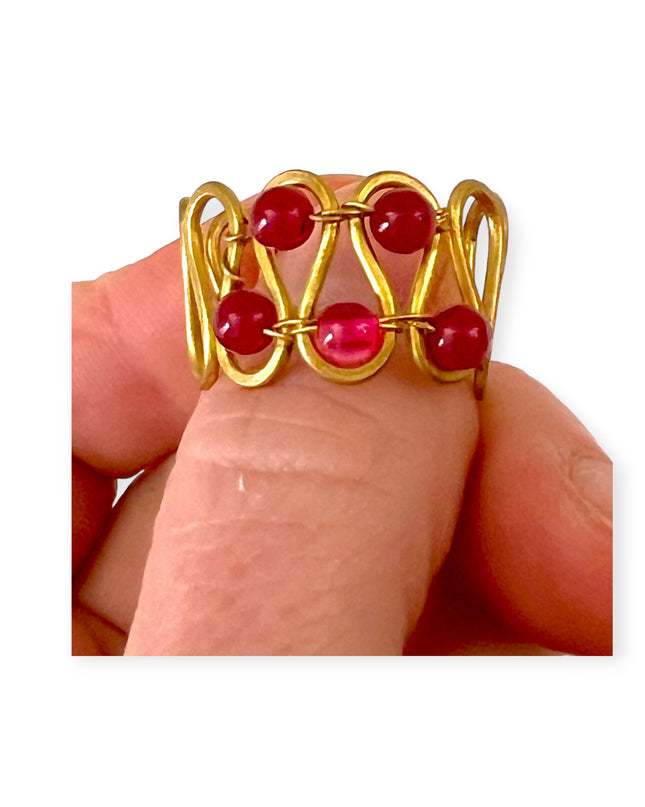 Sine wave gemstone statement ring - Sundara Joon