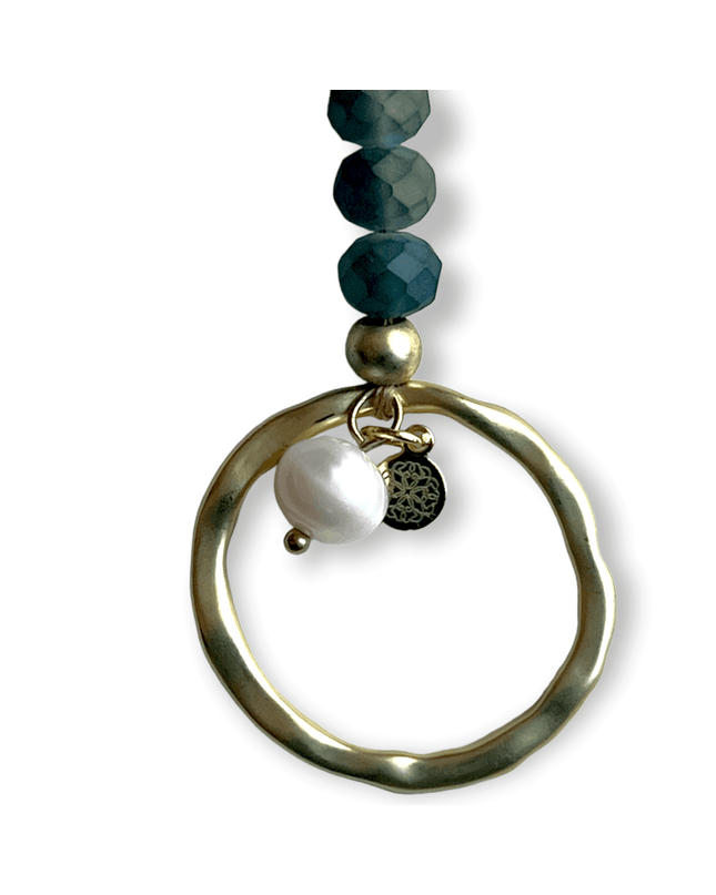 Smoky quartz beaded lariat necklace with pearl - Sundara Joon