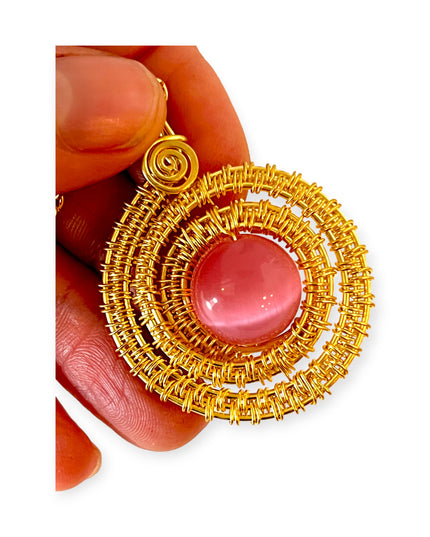 Spiral pendant with bright colored stone - Sundara Joon