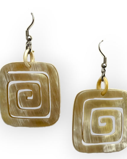 Square maze earrings in modern designs and earth tones  - Sundara Joon