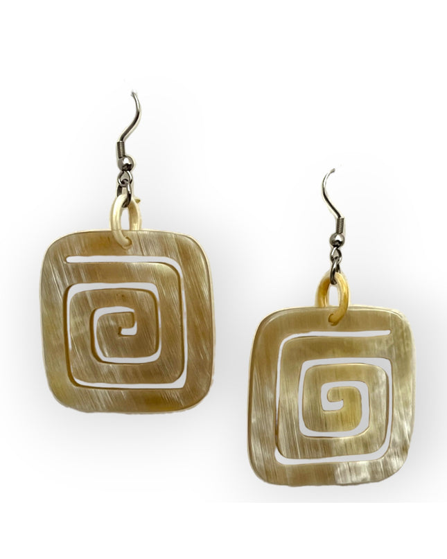 Square maze earrings in modern designs and earth tones  - Sundara Joon