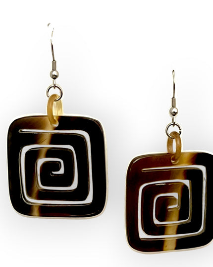 Square maze earrings in modern designs and earth tones  - Sundara Joon