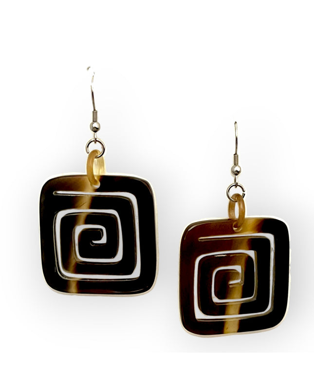 Square maze earrings in modern designs and earth tones  - Sundara Joon