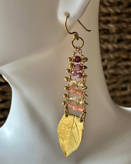 colorful leaves drop earrings for an impact - Sundara Joon