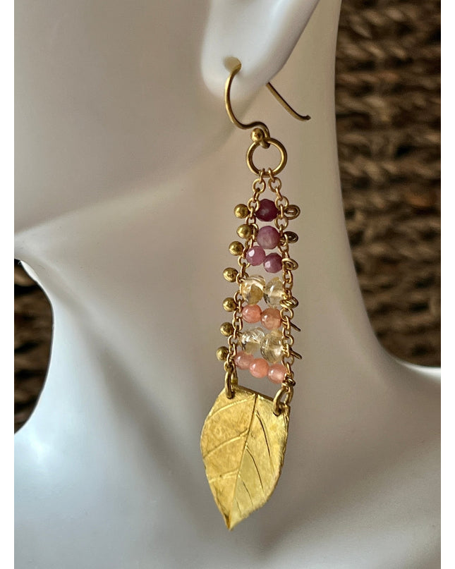 colorful leaves drop earrings for an impact - Sundara Joon