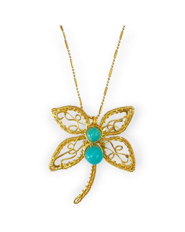 Striking dragonfly gemstone pendant necklace - Sundara Joon