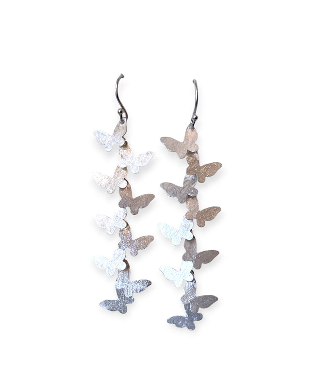 String of butterflies silver drop earring - Sundara Joon