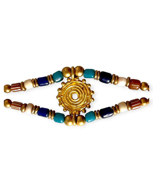 Sun styled tribal bracelet in shades of blue - Sundara Joon