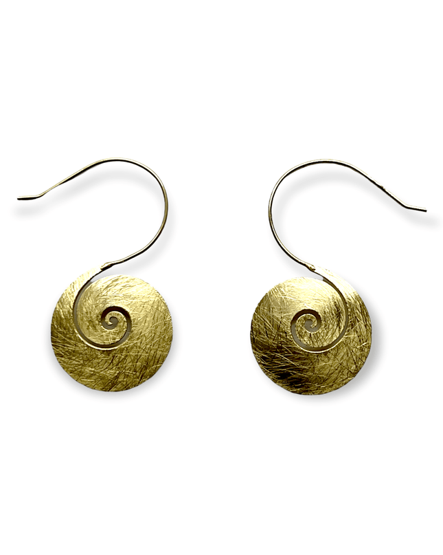 Swirl drop brush metal earring for a tribal feel - Sundara Joon