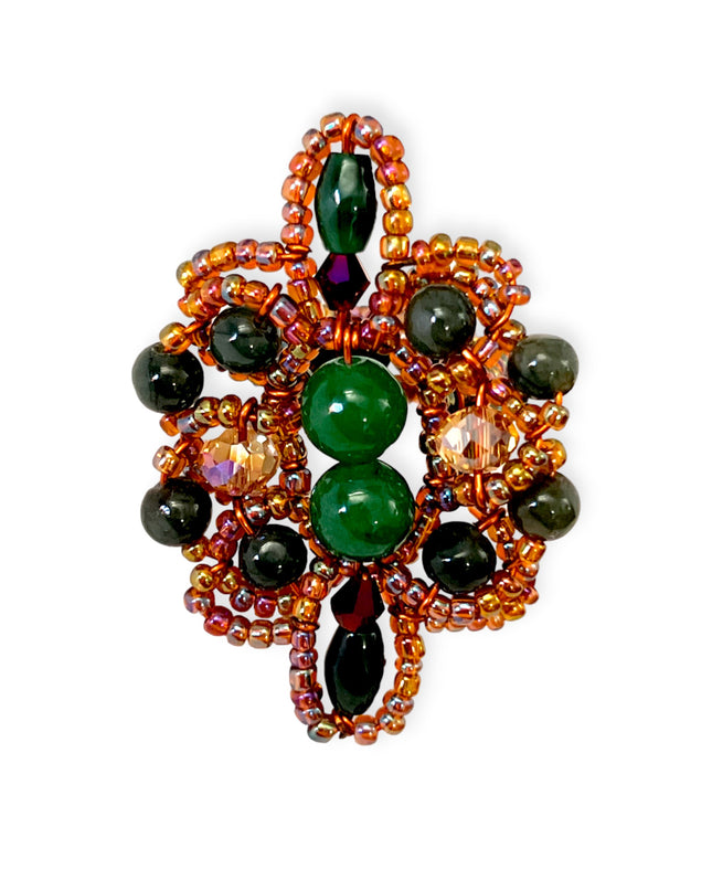 Symmetrical green jade statement ring - Sundara Joon