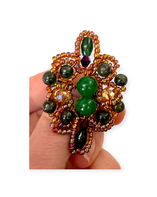 Symmetrical green jade statement ring - Sundara Joon